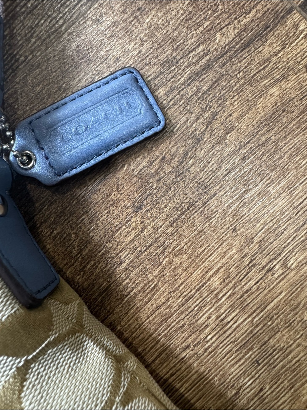Coach Penelope Signature Crossbody Khaki Blue Canvas Turnlock Pocket - Picture 4 of 14